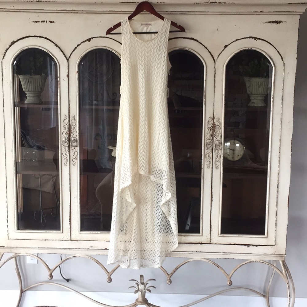 Altar’d State Racerback Cream High-Low Dress